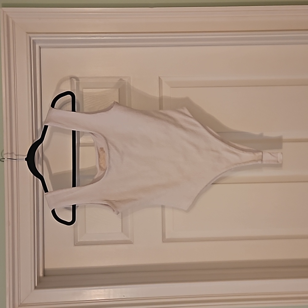 Textured white bodysuit